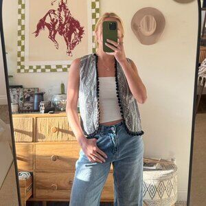 AMERICAN VINTAGE BOHO TASSEL PAISLEY VEST WOMENS SIZE SMALL MEDIUM